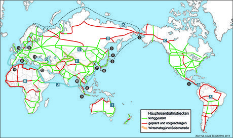 Die Weltlandbrücke - Die wichtigsten Verbindungen und Korridore Die Weltlandbrücke - Die wichtigsten Verbindungen und Korridore
